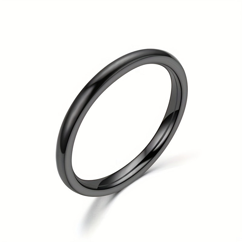 Men's 2mm Wide Stainless Steel Rings, Seven Colors, Stackable Rings