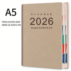 2026 A5 Grand Standard Plan Calendar Planner PU Leather 100g Thick Paper Agenda