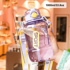 1000ml Water Cup PC Material Bouncing Straw Cup