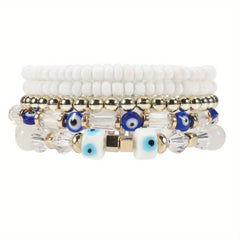 Boho Beaded Bracelet Set Stackable Hand Jewelry Women