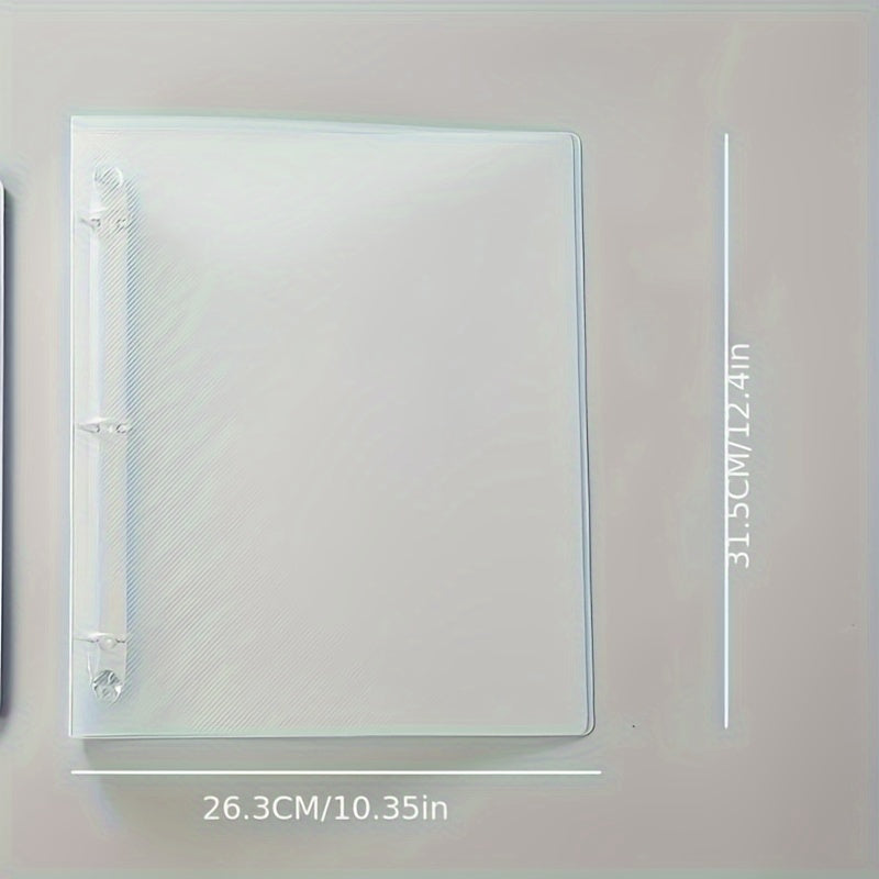 A4 Transparent Plastic Binder Punch Folder for Office Files Storage