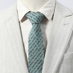 1PC Men's English Letter Fun Cotton Tie