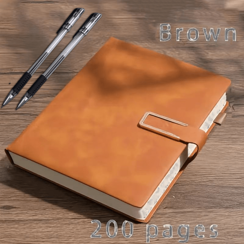 Personalized A5 Faux Leather Notebook with Pens & Bookmark