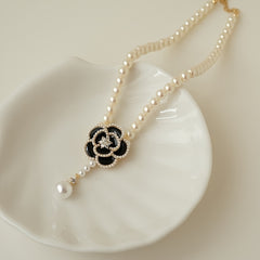Camellia Pearl Necklace Sweet Flower Charms Jewelry Gift For Women
