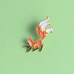 Creative Cartoon Big Tail Fox Alloy Brooch