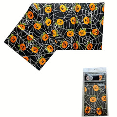 Halloween Disposable Party Aluminum Foil Tablecloth Pumpkin Tablecloth