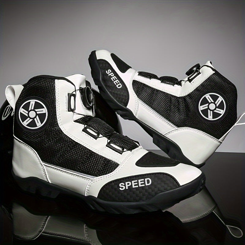 Men's Vintage High Top Motorcycle Riding Boots Non Slip Durable Shoes