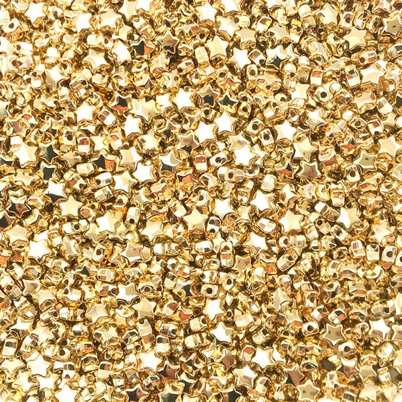 Gold Spacer Beads for DIY Jewelry Making - 100-400pcs Heart Star Round Square