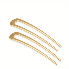 2pcs Alloy Hair Pin U Shaped Hair Fork Style Hair Clip For Women Girls Hair Clip