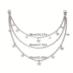 Punk Star Pendant Layered Chains Belt for Skirts Pants