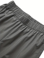  Y2K Cargo Pants Solid Elastic Drawstring Straight Leg