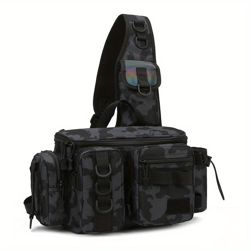 Fishing Backpack Tackle Sling Bag with Rod Holder