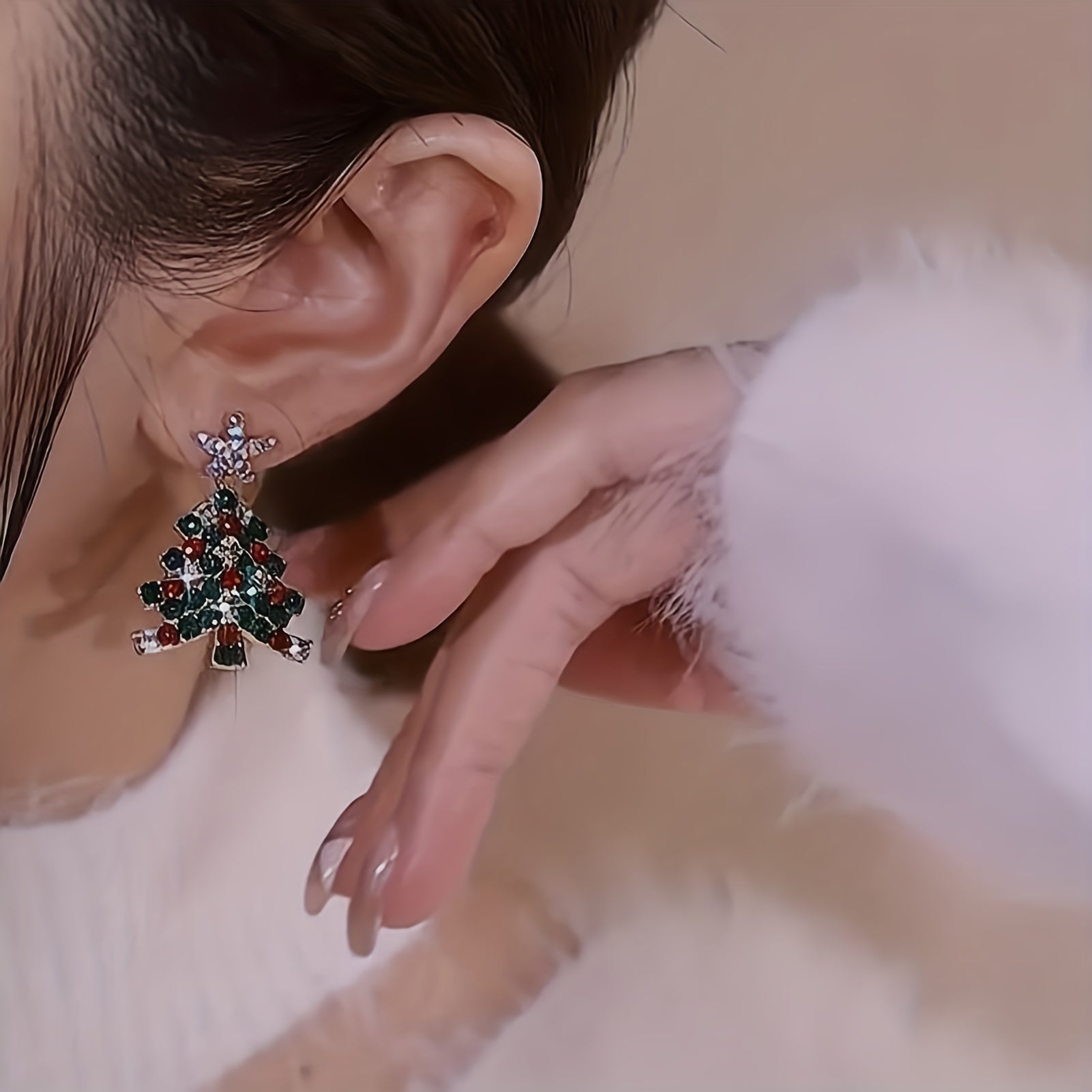 Christmas Tree Stud Earrings Woman Girl Holiday Gift