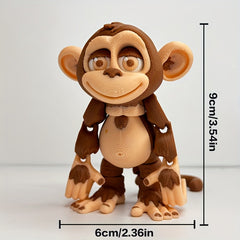 Colorful 3D Printed Monkey Statue Set for Desk Office