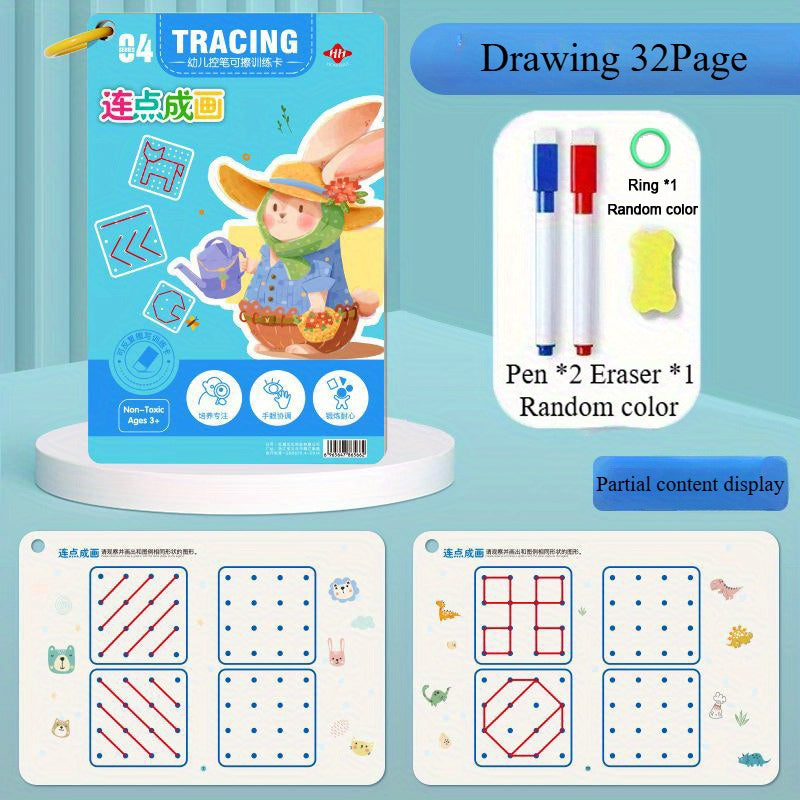 32 Pages Reusable Magic Practice Copybook Set for Pen Control Training
