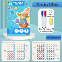 32 Pages Reusable Magic Practice Copybook Set for Pen Control Training