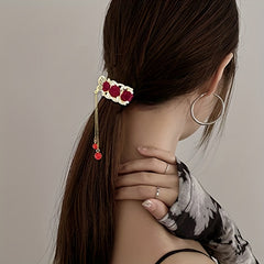 3pcs Rhinestone Flower Fish Hair Clip with Pearl Pendant