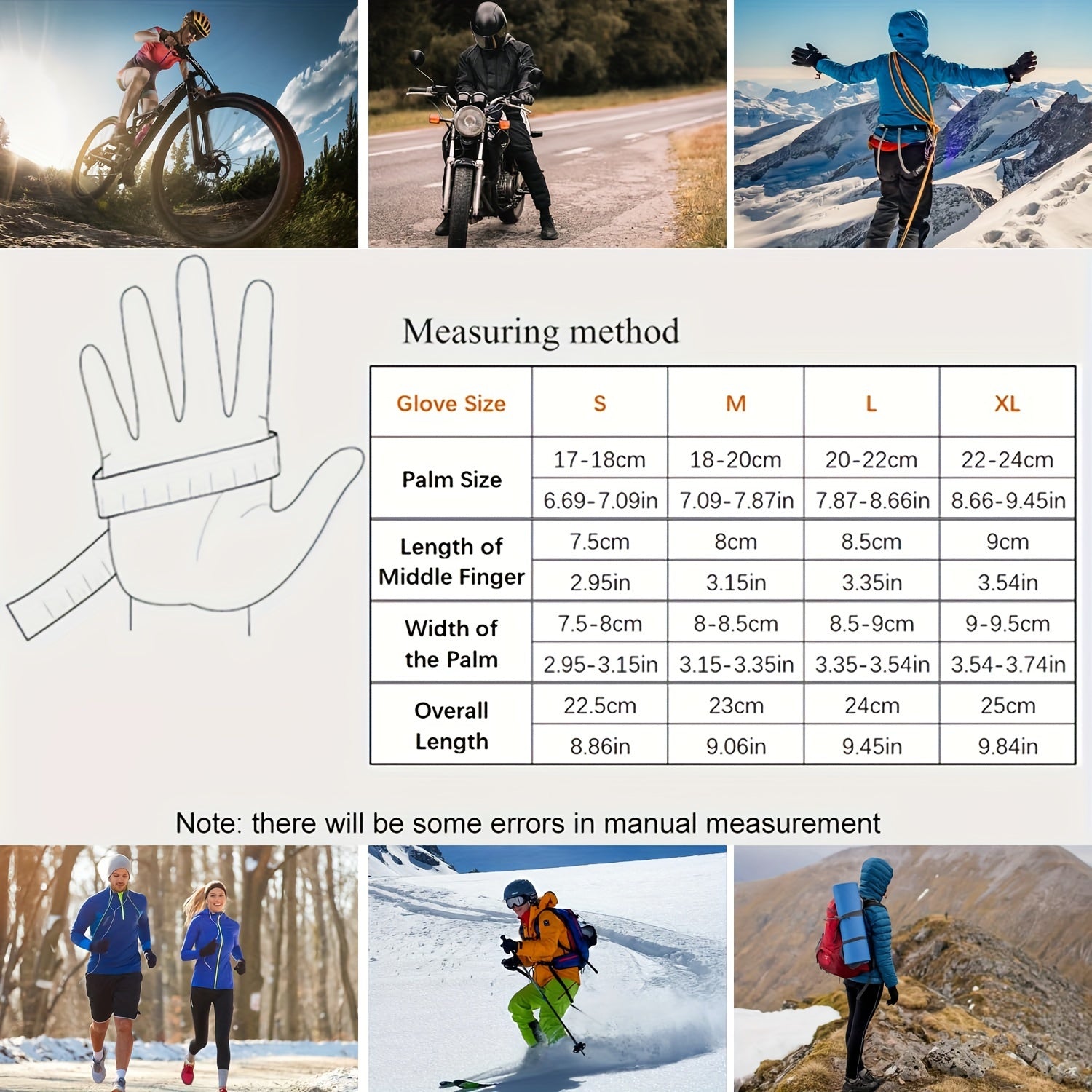 Winter Cycling Gloves Touch Screen Windproof Skiing Hiking Gloves