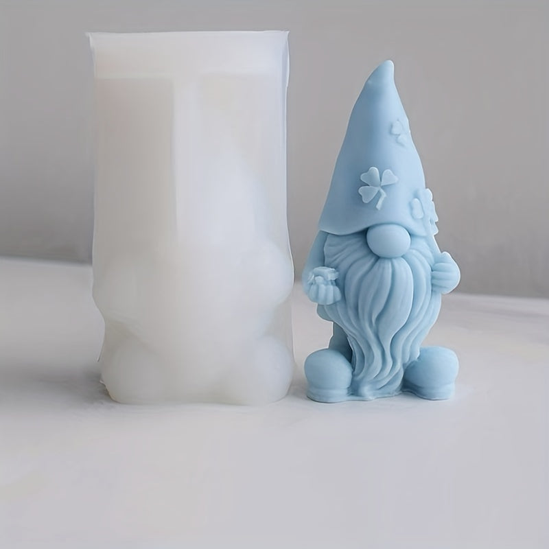 Christmas Dwarf Candle Mold Faceless Santa DIY Plaster Silicone Mold