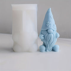 Christmas Dwarf Candle Mold Faceless Santa DIY Plaster Silicone Mold