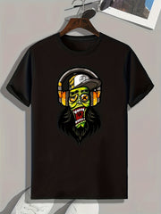 Monster Print Men's Graphic T Shirt for Summer