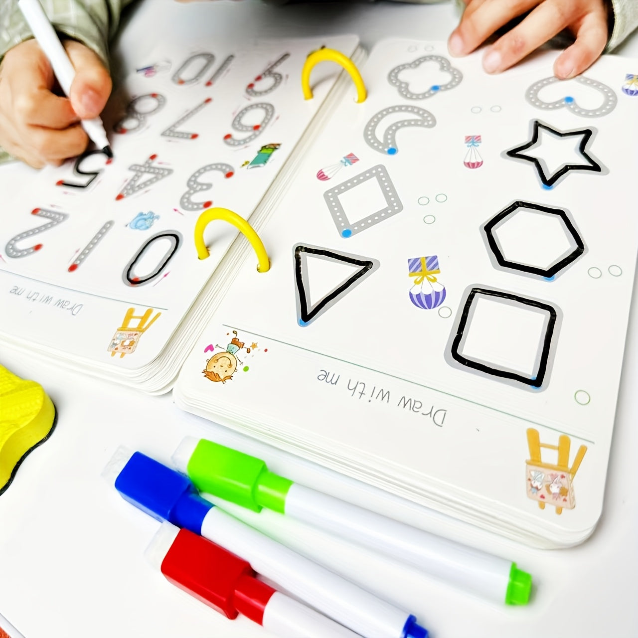 Educational Drawing Set for Ages 3-8 with Erasable Pens