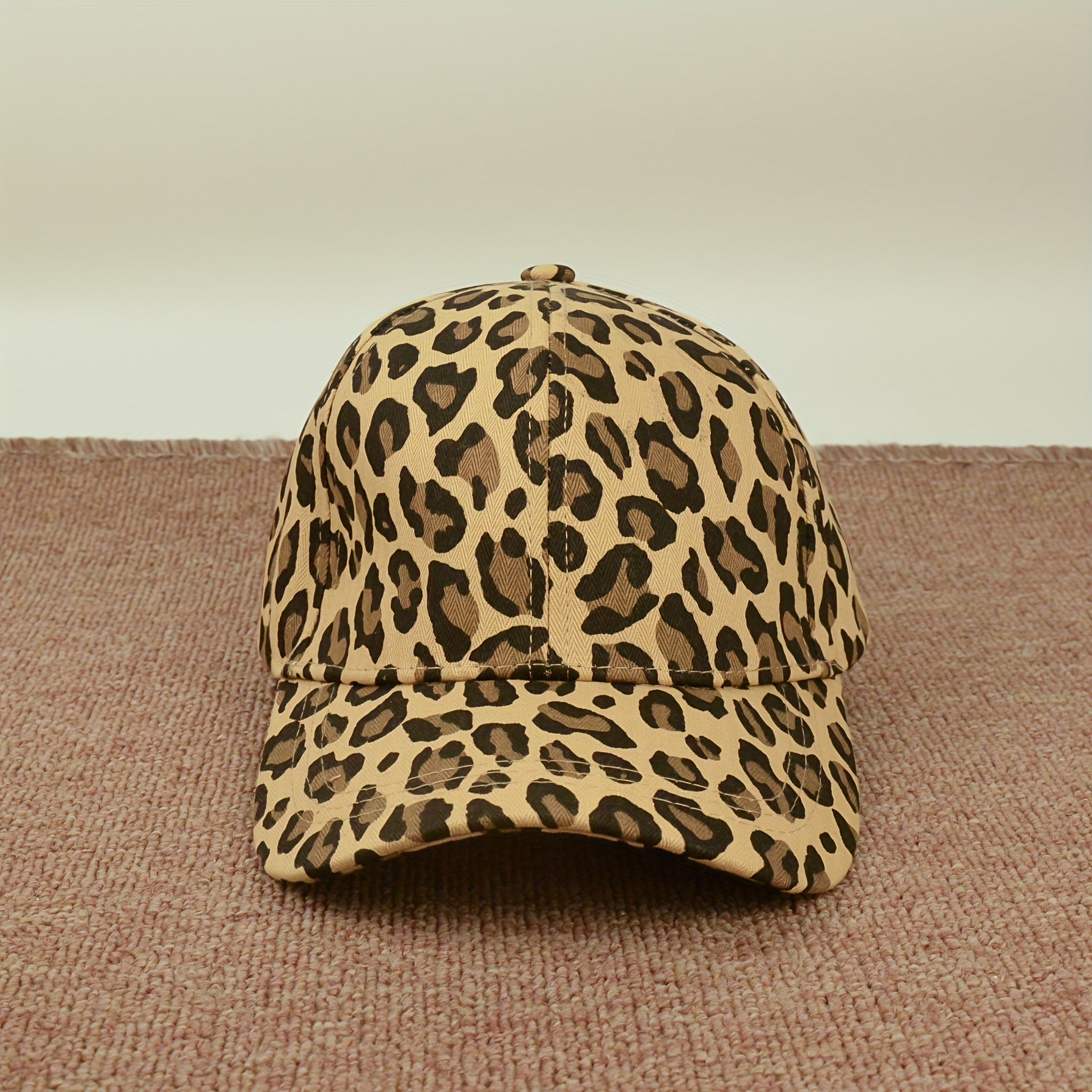 Adjustable Cotton Leopard Style Mens Peaked Cap for Outdoor Activities