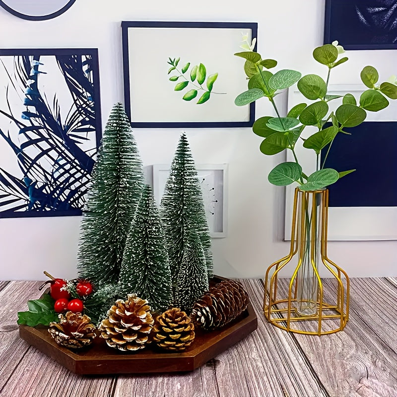8in Pine Needle Christmas Tree Micro Bonsai Decorations