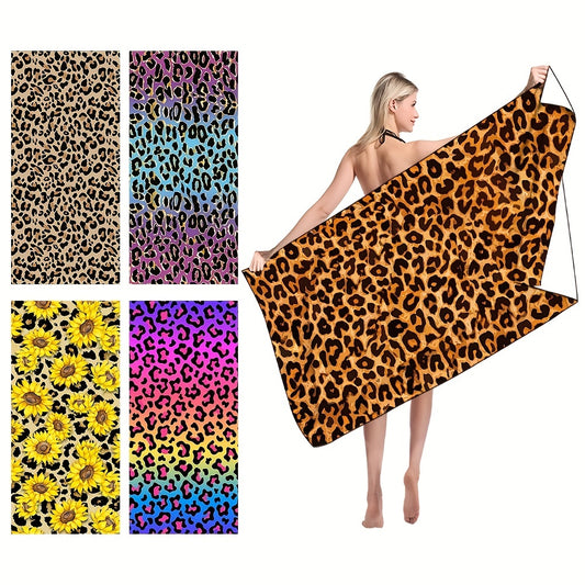 Leopard Print Beach Towel for Pool Party Holiday - Large Women's