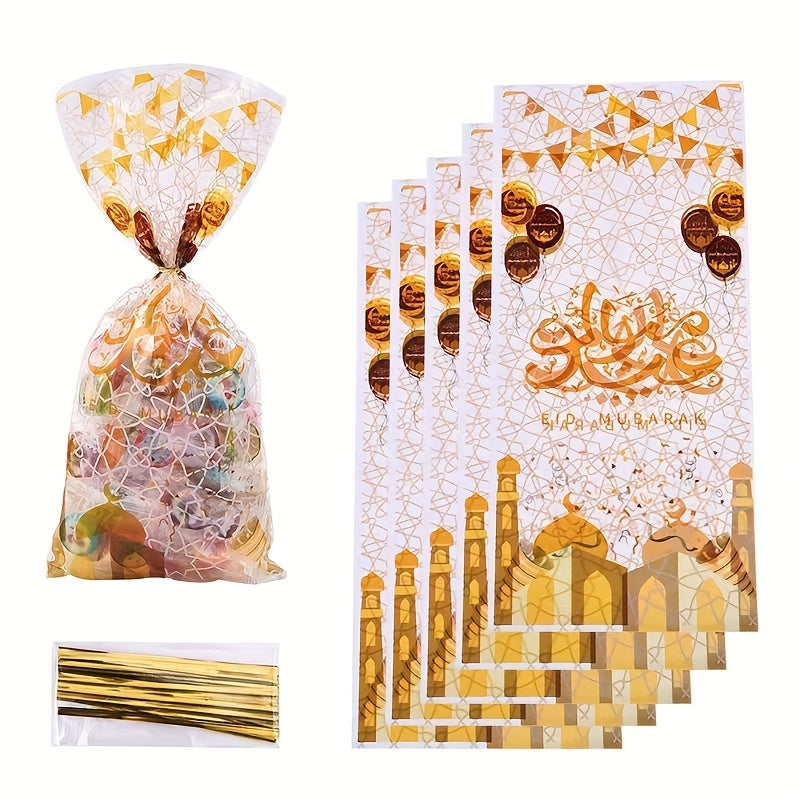 20pcs Eid Mubarak Cookie Bags for Birthday Parties & Baking