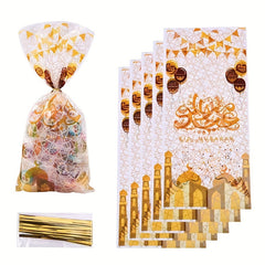 20pcs Eid Mubarak Cookie Bags for Birthday Parties & Baking