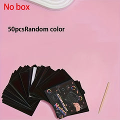 50pcs Rainbow Scratch Art Kit Unleash Hidden Designs with Bright Colors