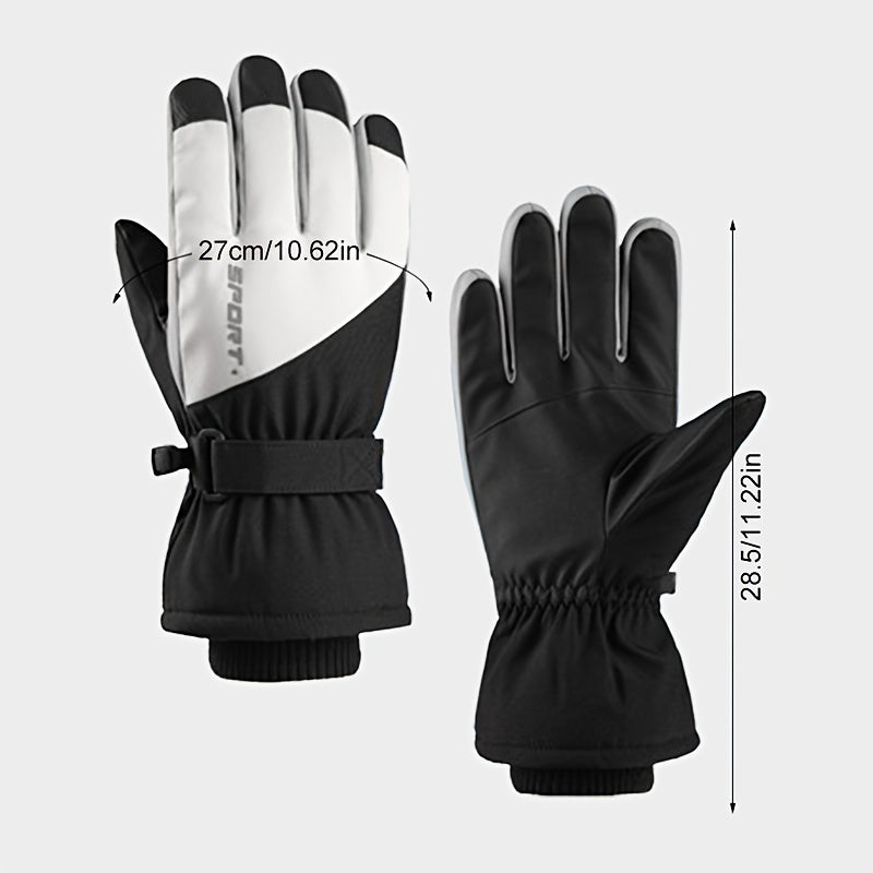 Winter Ski Gloves Men's Warm Touch Screen Windproof Split Finger Gloves