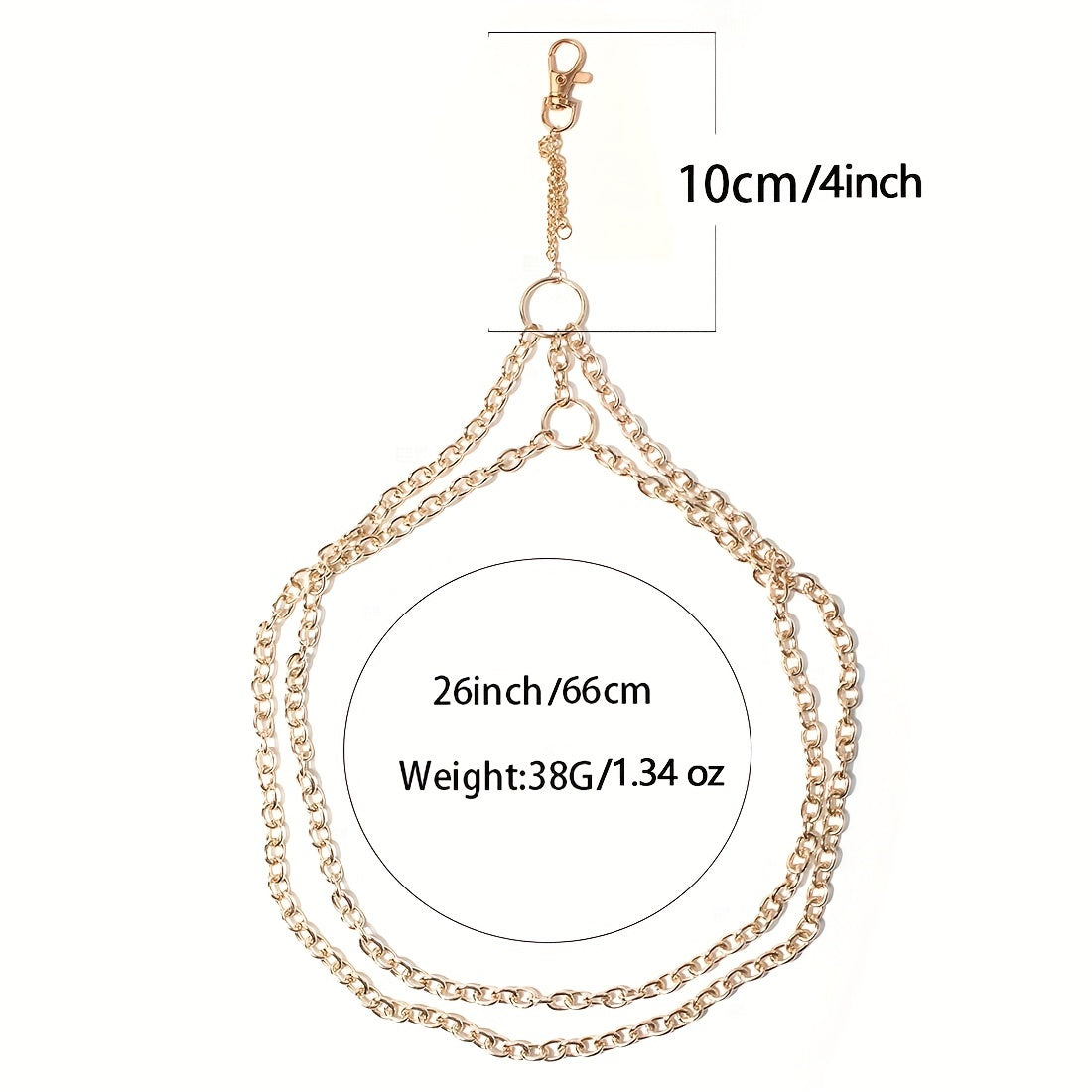 Punk Double Layer Thigh Chain Vintage Lobster Clasp Key Chain Unisex