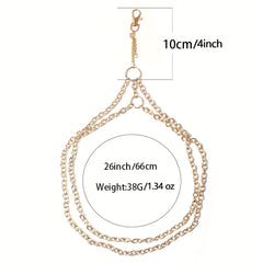 Punk Double Layer Thigh Chain Vintage Lobster Clasp Key Chain Unisex