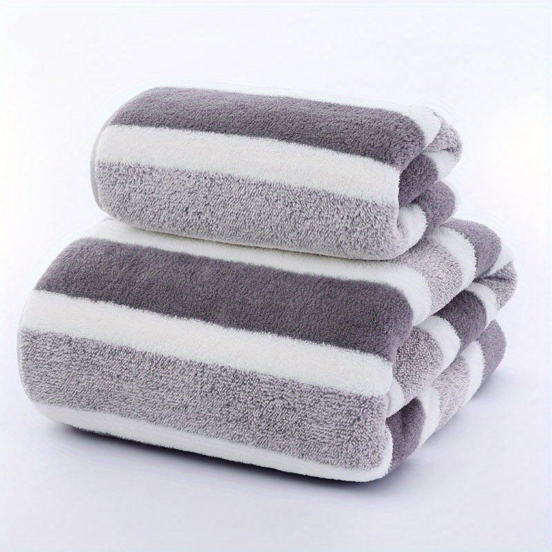 2pcs Coral Velvet Towel Set Quick Drying Soft Towel Bath Towel