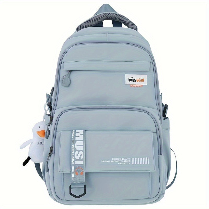 Large Capacity Casual Backpack Fashionable Backpack Solid School Bag