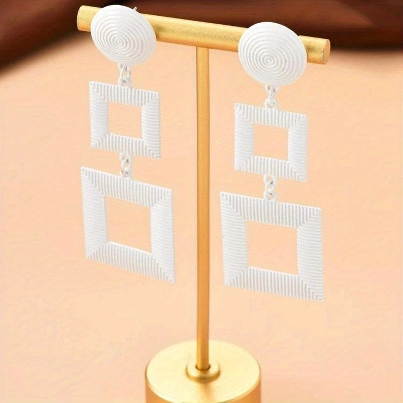 Geometric Square Dangle Earrings Sexy Style Alloy Jewelry Female Gift