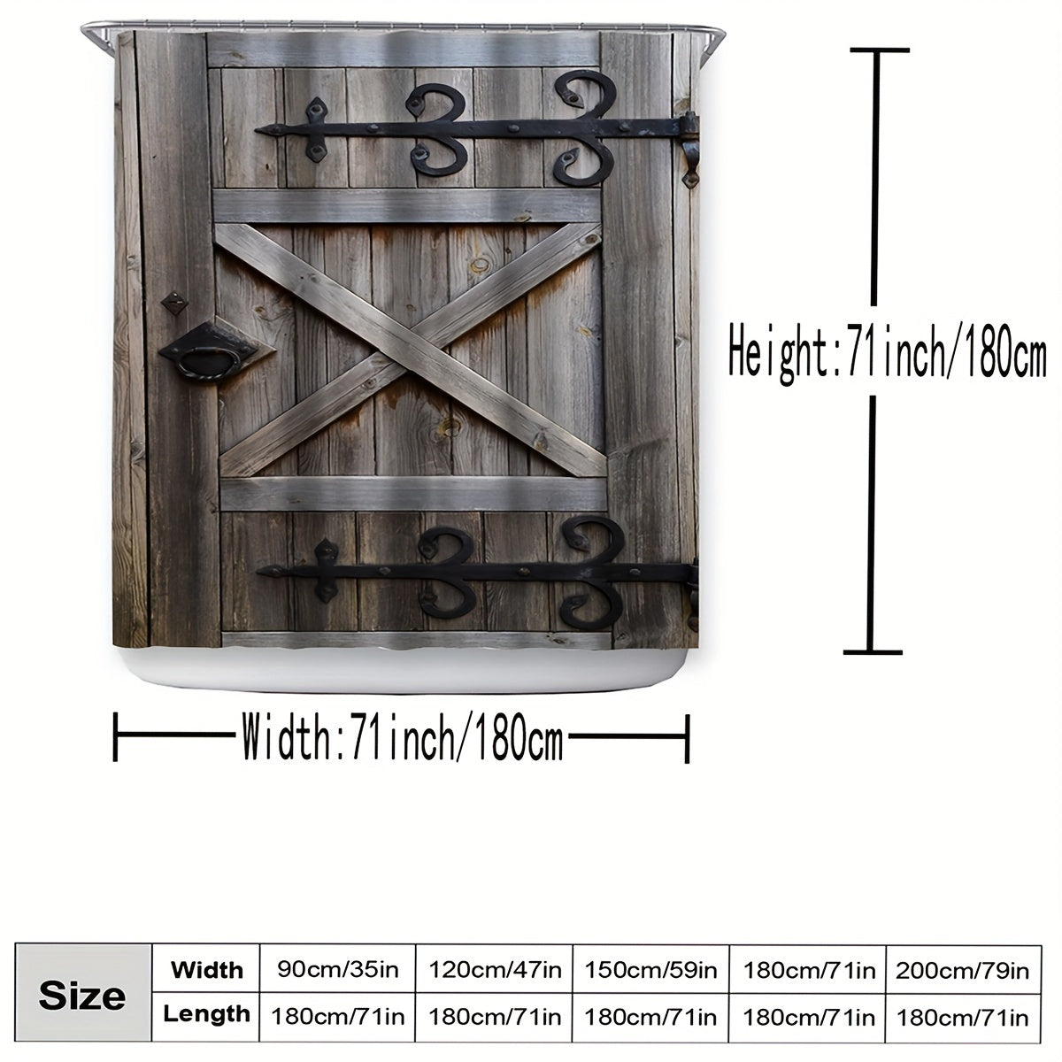 Vintage Metal Wooden Door Shower Curtain