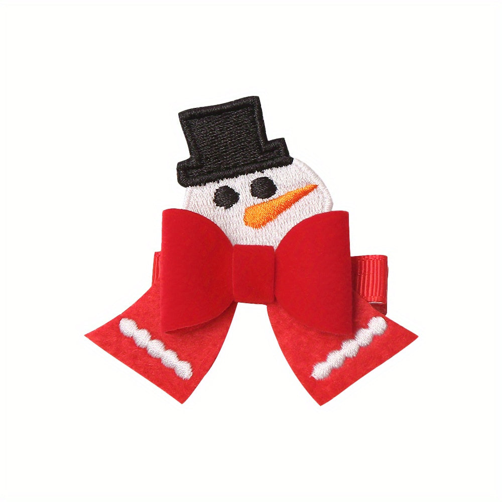 Girls Christmas Bow Hairpin Santa Claus Elk Hairclip Kids Children Accessories