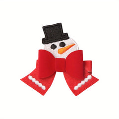 Girls Christmas Bow Hairpin Santa Claus Elk Hairclip Kids Children Accessories