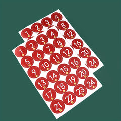 Christmas Number Countdown Stickers Set