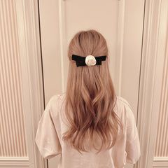 Satin Flower Bow Hair Clip French Barrette Silky Flower Hair Clip