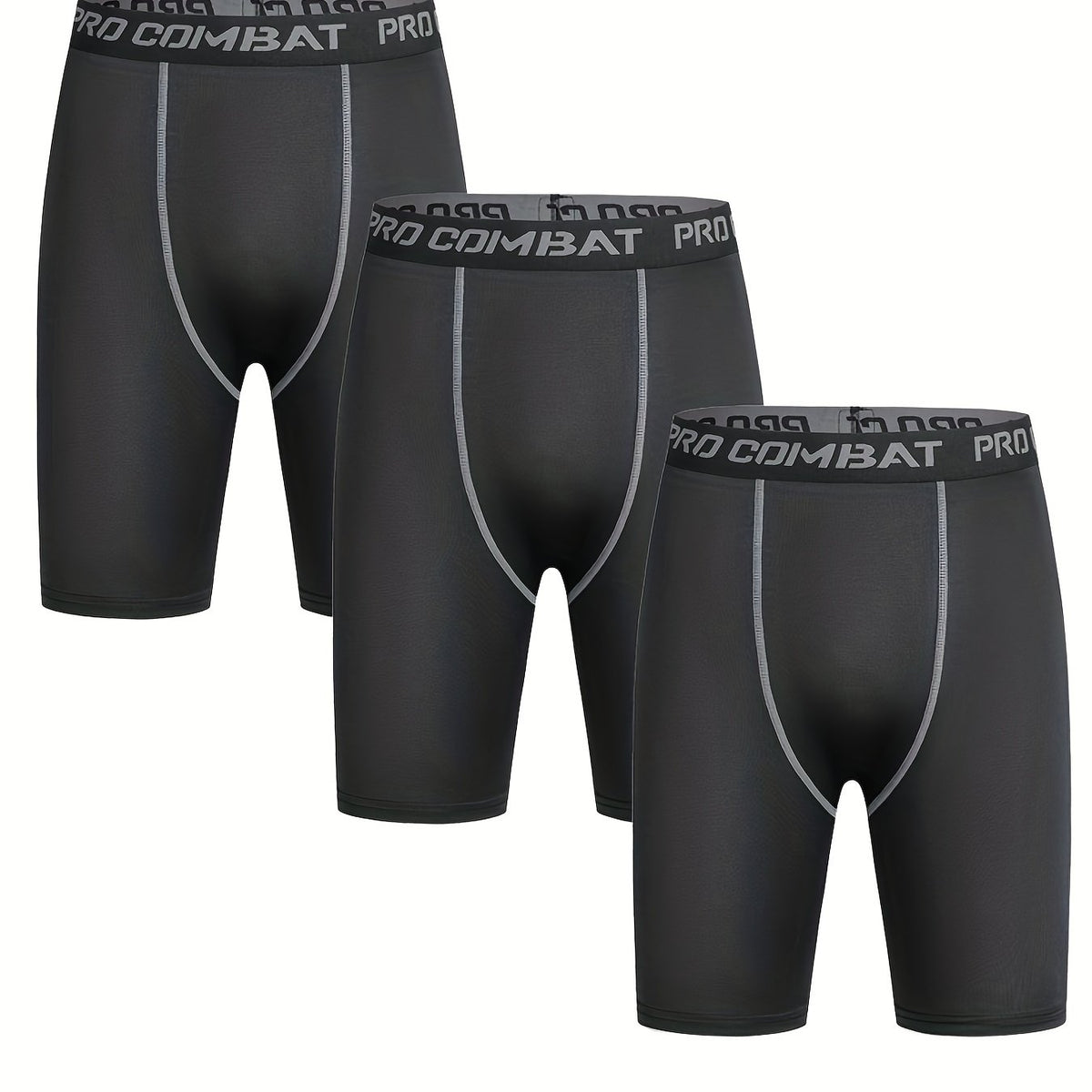 3pcs Men's Compression Shorts Basketball Running Quick Dry Stretchy
