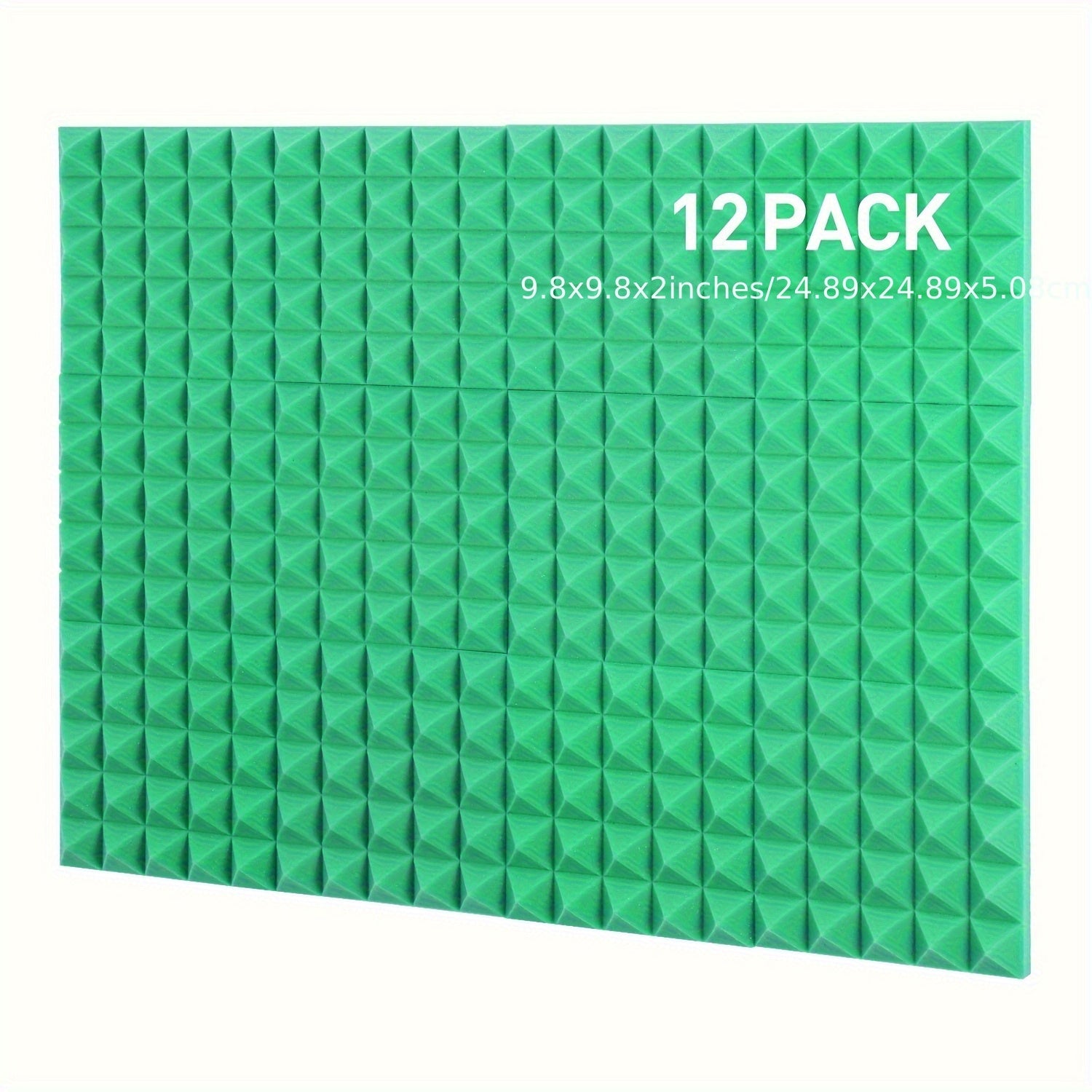 12pcs Green Pyramid Sound Insulation Cotton High Density Fireproof Material