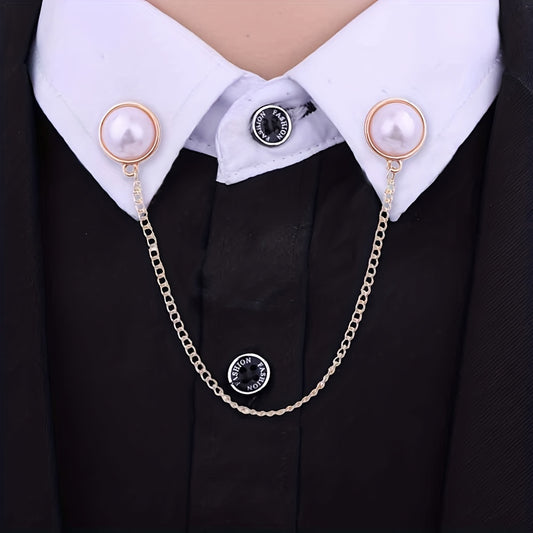 Pearl Chain Brooch Clothing Accessory Corsage