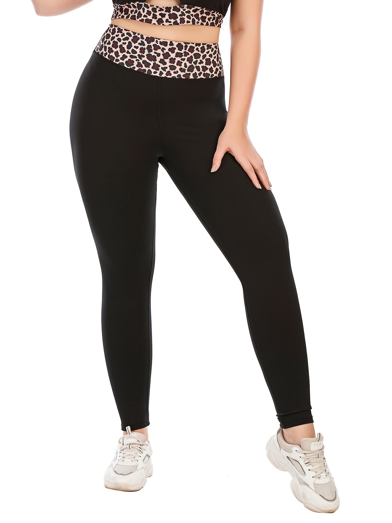  Leopard Print Yoga Leggings With Pocket