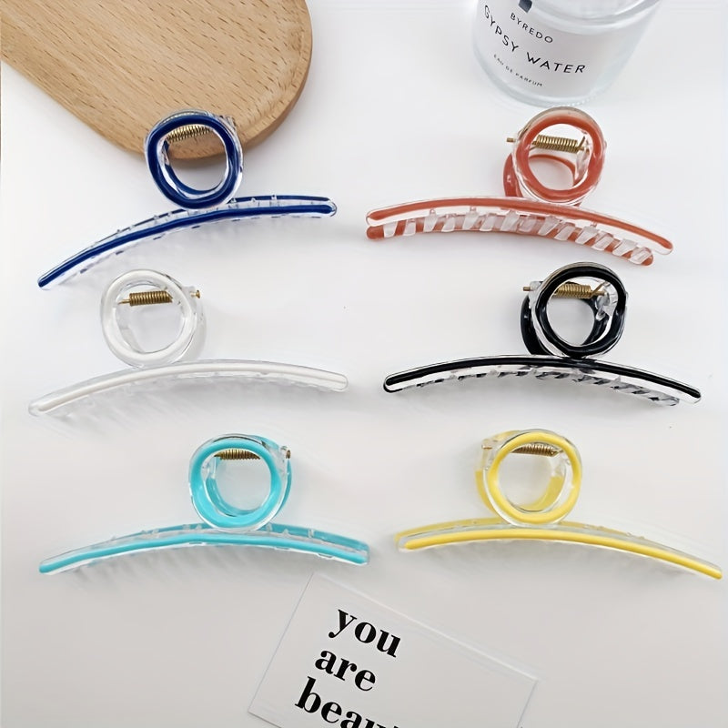 Enamel Painted Hair Claw Style Large Ponytail Holder Hair Accessories