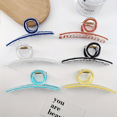 Enamel Painted Hair Claw Style Large Ponytail Holder Hair Accessories