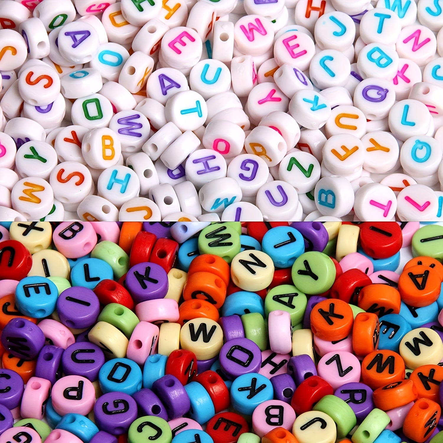 300pcs Round Letter Beads Acrylic Alphabet Number Beads For DIY Jewelry Making